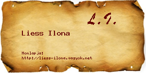 Liess Ilona névjegykártya
